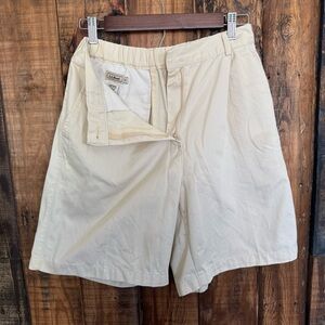 Vintage LL Bean Women Shorts SZ 6 Light Yellow Elastic Waist Pleated Front *READ